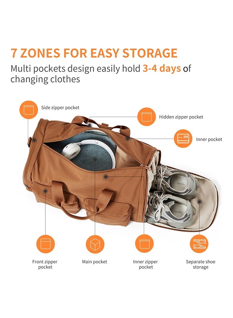 Auger Gym Bag Travel Duffel Bag Foldable Sports Luggage with Shoes Compartment Weekender Water-Resistant Workout bag for Men and Women Perfect for Gym Travel Short Trips - Image 3